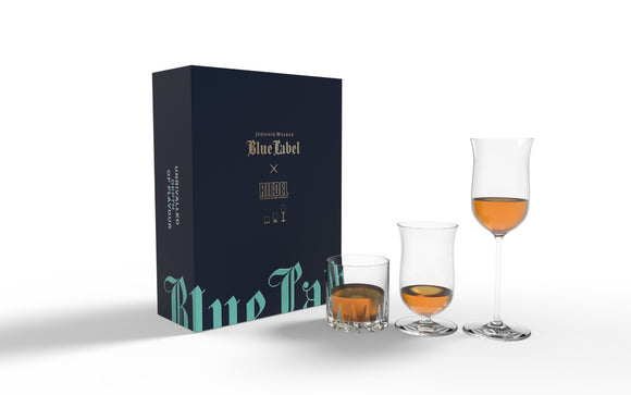 JOHNNIE WALKER BLUE LABEL with Riedel Crystal Glass set